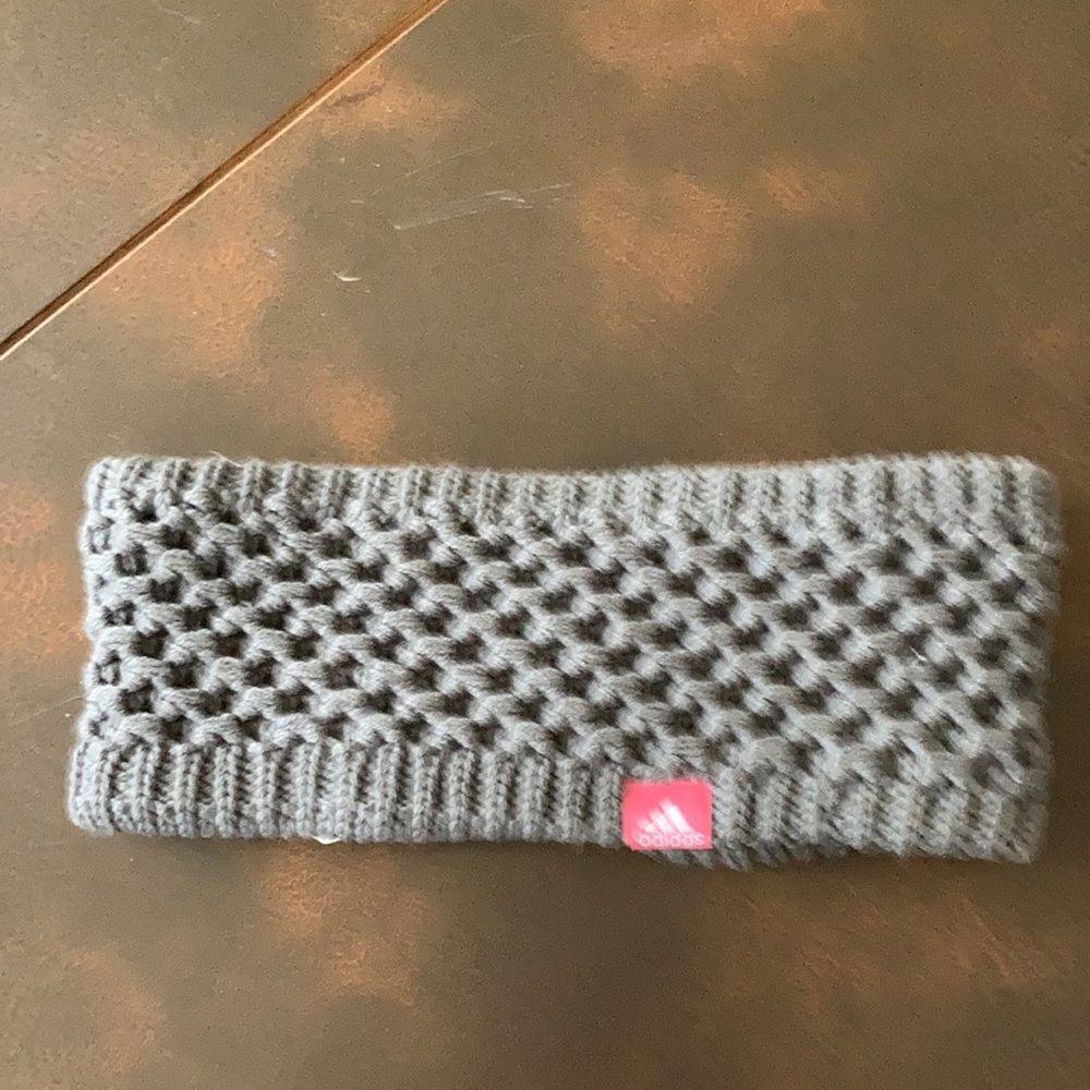 NWT Adidas fleece lined headband color grey
